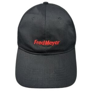 Fred Meyer Baseball Cap Black One Size Embroidered Logo Strapback Hat Adjustable